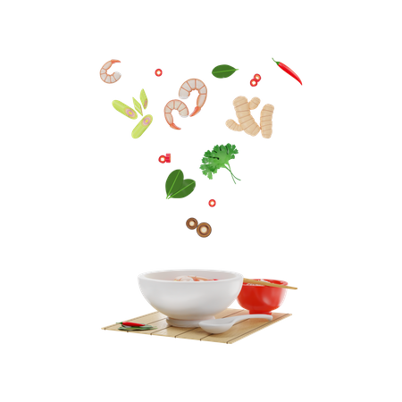 Tom Yam  3D Illustration