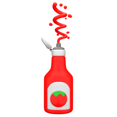 Tomaten-Ketchup  3D Illustration