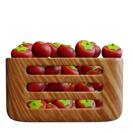 Tomatos Basket  3D Illustration