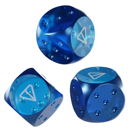 Ton Glass Dice Crypto  3D Icon