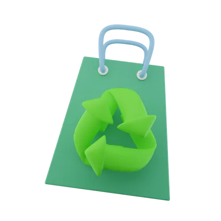 Tote Bag Green  3D Icon