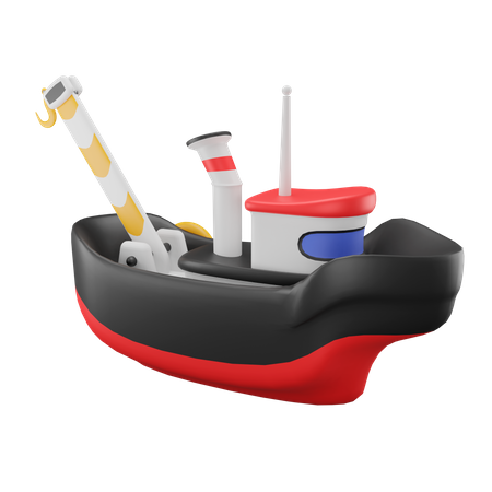 Toy Tugboat  3D Illustration