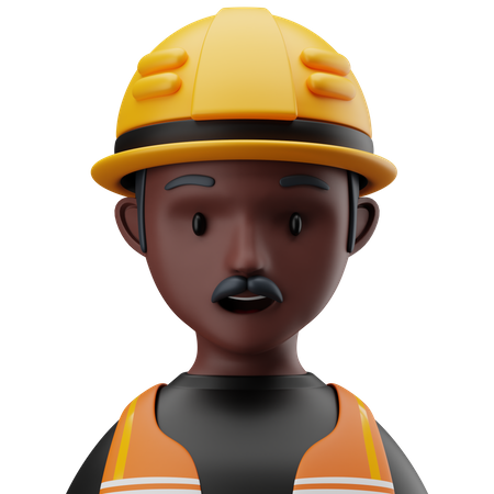 Trabajador de la construcción masculino  3D Icon