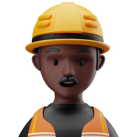 Trabajador de la construcción masculino  3D Icon