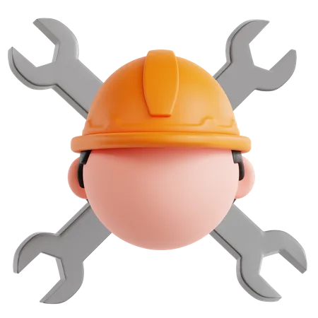 Trabalhador da construção  3D Icon