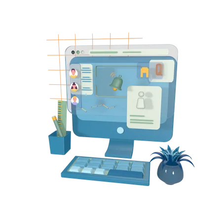 Trabalho on-line  3D Icon