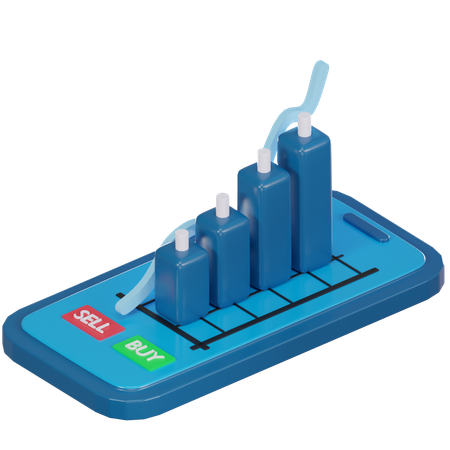 Croissance du commerce en ligne  3D Icon