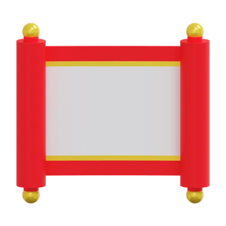 Traditional Chinese Scroll Letter  3D Icon