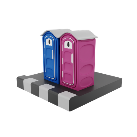 Tragbare Toilette  3D Illustration