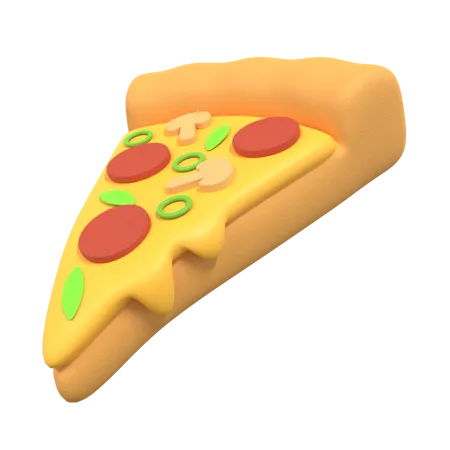 Tranche de pizza  3D Illustration