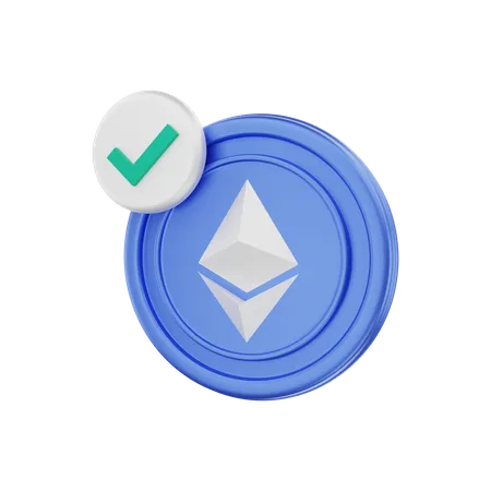 Transação ethereum bem sucedida  3D Illustration