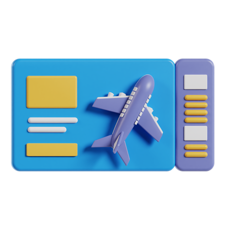 Travel Ticket  3D Icon