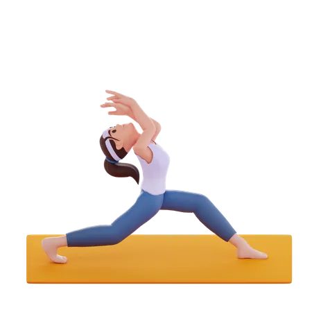 Triangle Yoga Pose  3D Illustration