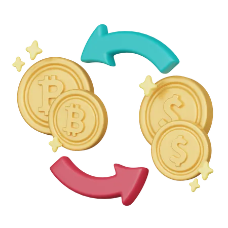 Troca de bitcoins  3D Icon