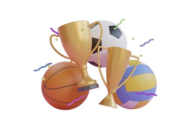 Trophée de football  3D Illustration