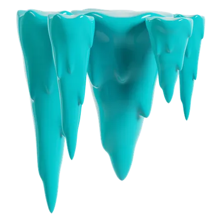 Turquoise Winter Icicles  3D Icon