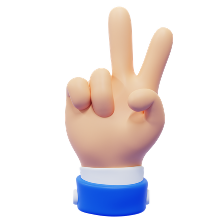 Two Finger Hand Gesture  3D Icon