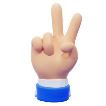 Two Finger Hand Gesture  3D Icon