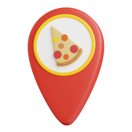 Pin de ubicación de pizza  3D Icon