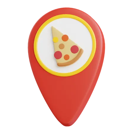 Pin de ubicación de pizza  3D Icon