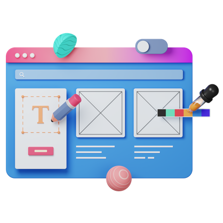 Estructura alámbrica de interfaz de usuario  3D Illustration