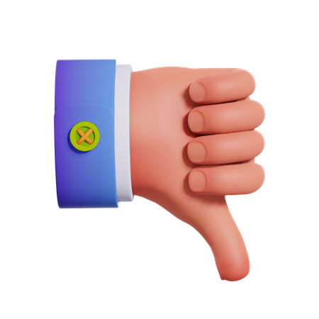 Unlike hand Gesture  3D Illustration