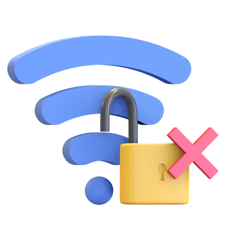 Unprotected wifi  3D Illustration