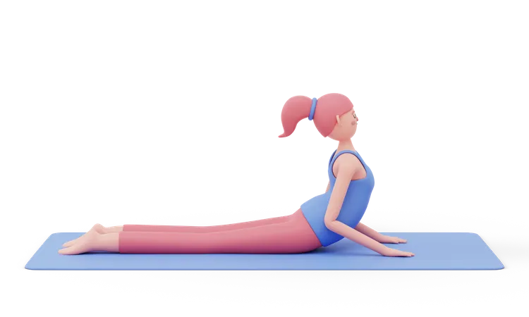 Upward Dog Yoga Pose  3D Illustration