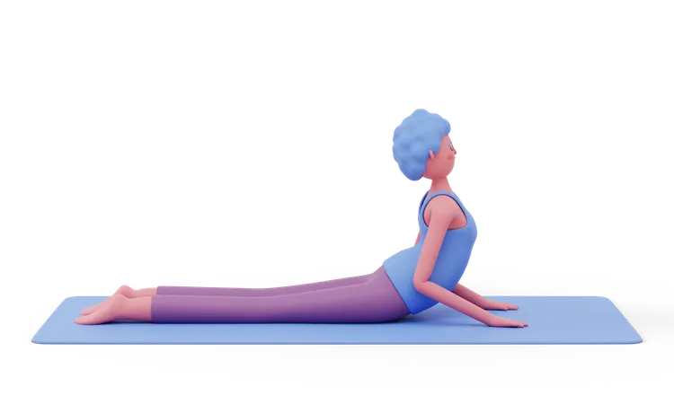 Upward Dog Yoga Pose  3D Illustration