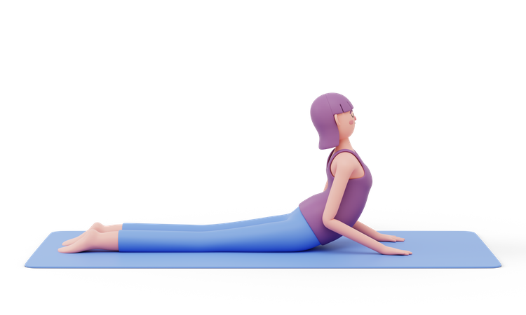 Upward Dog Yoga Pose  3D Illustration