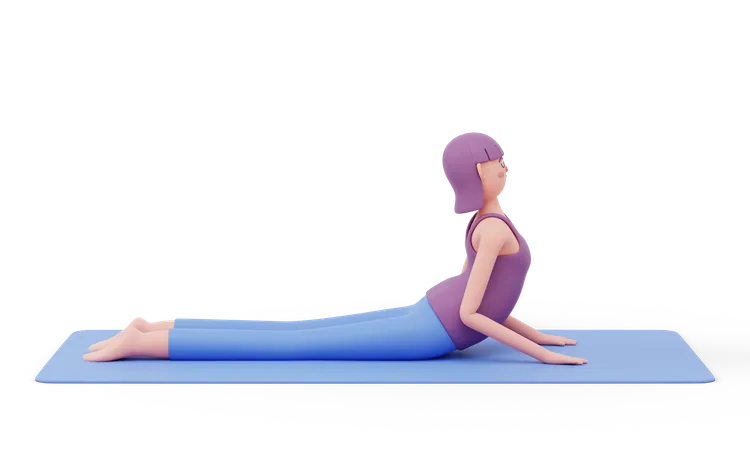 Upward Dog Yoga Pose  3D Illustration