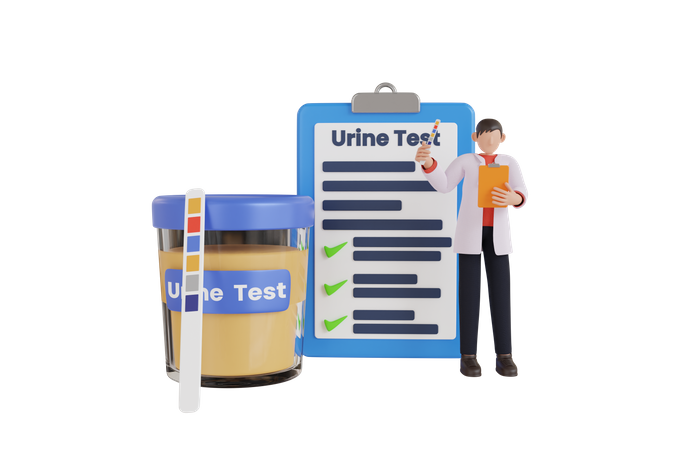 Urine test strip  3D Illustration