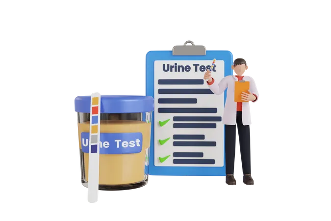 Urine test strip  3D Illustration