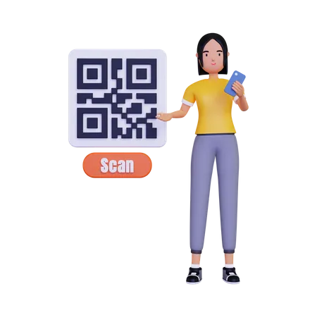 Usar código qr  3D Illustration