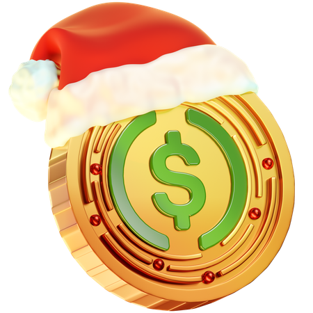 Usd Christmas Coin  3D Icon