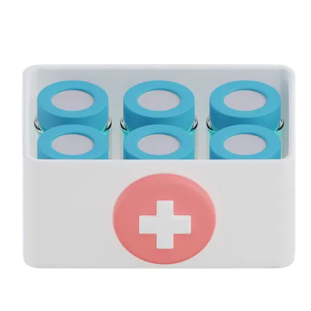 Vaccine Bottle Box  3D Icon