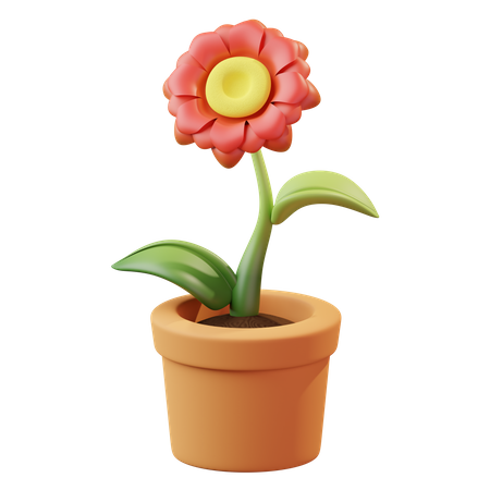 Vaso de flores  3D Illustration