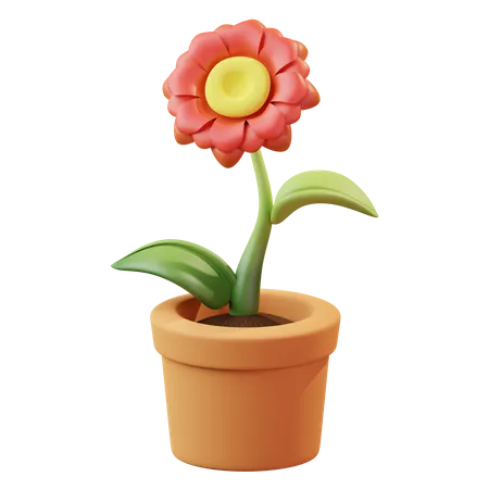 Vaso de flores  3D Illustration