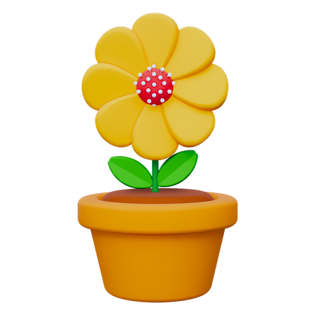 Vaso de flores  3D Icon