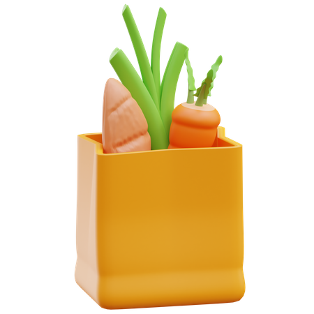 Vegetables Bag  3D Illustration