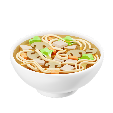 Vegetarian Udon Noodle Soup  3D Icon