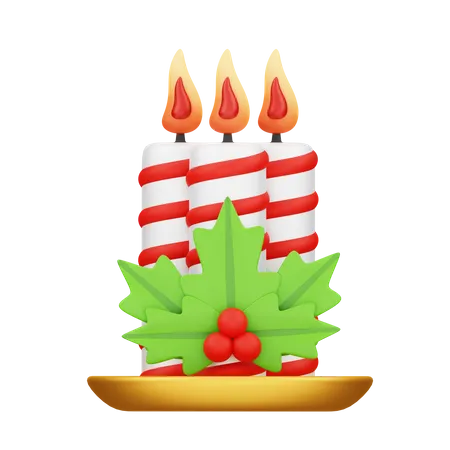 Velas de natal  3D Icon