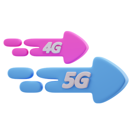 Velocidad de 5g y 4g  3D Icon