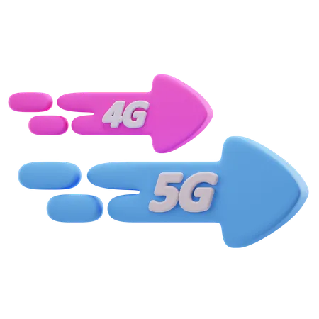 Velocidad de 5g y 4g  3D Icon