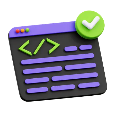 Verificação de código  3D Icon