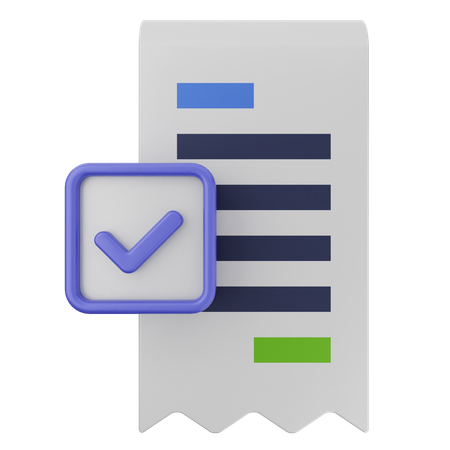 Verificación de factura  3D Icon