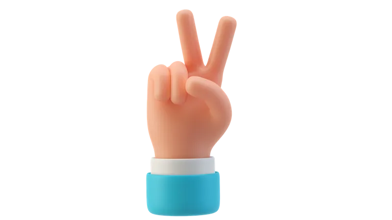 Victory hand gesture  3D Illustration