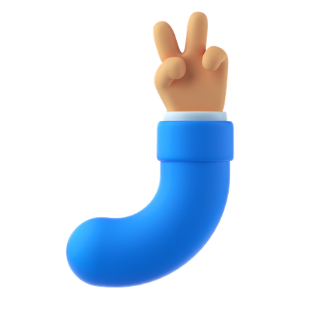 Victory hand gesture  3D Illustration