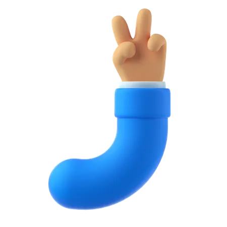 Victory hand gesture  3D Illustration