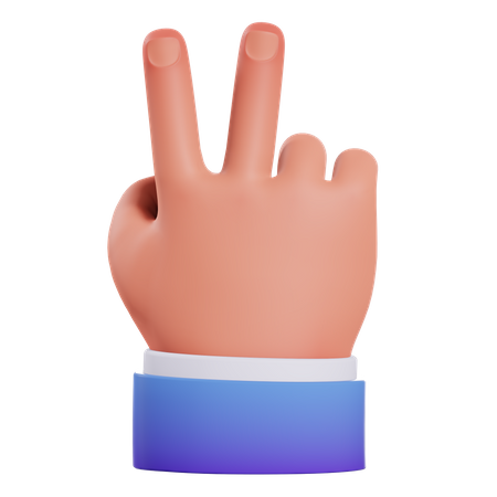 Victory hand gesture  3D Illustration